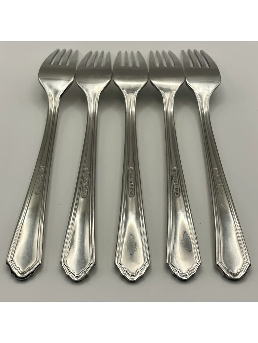 (5) Lenox ARCHWAY 18/10 Stainless China Dinner Fork Lot ~ 8 3/8”